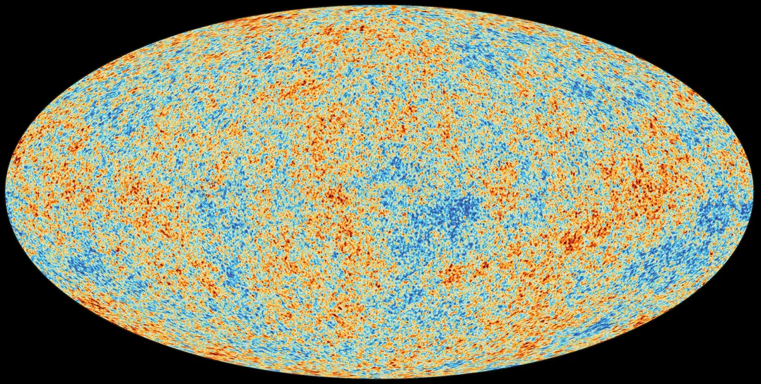 Carte du fond diffus cosmologique montrant les fluctuations de température observées par la mission Planck.