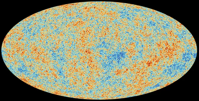 Carte du fond diffus cosmologique montrant les fluctuations de température observées par la mission Planck.
